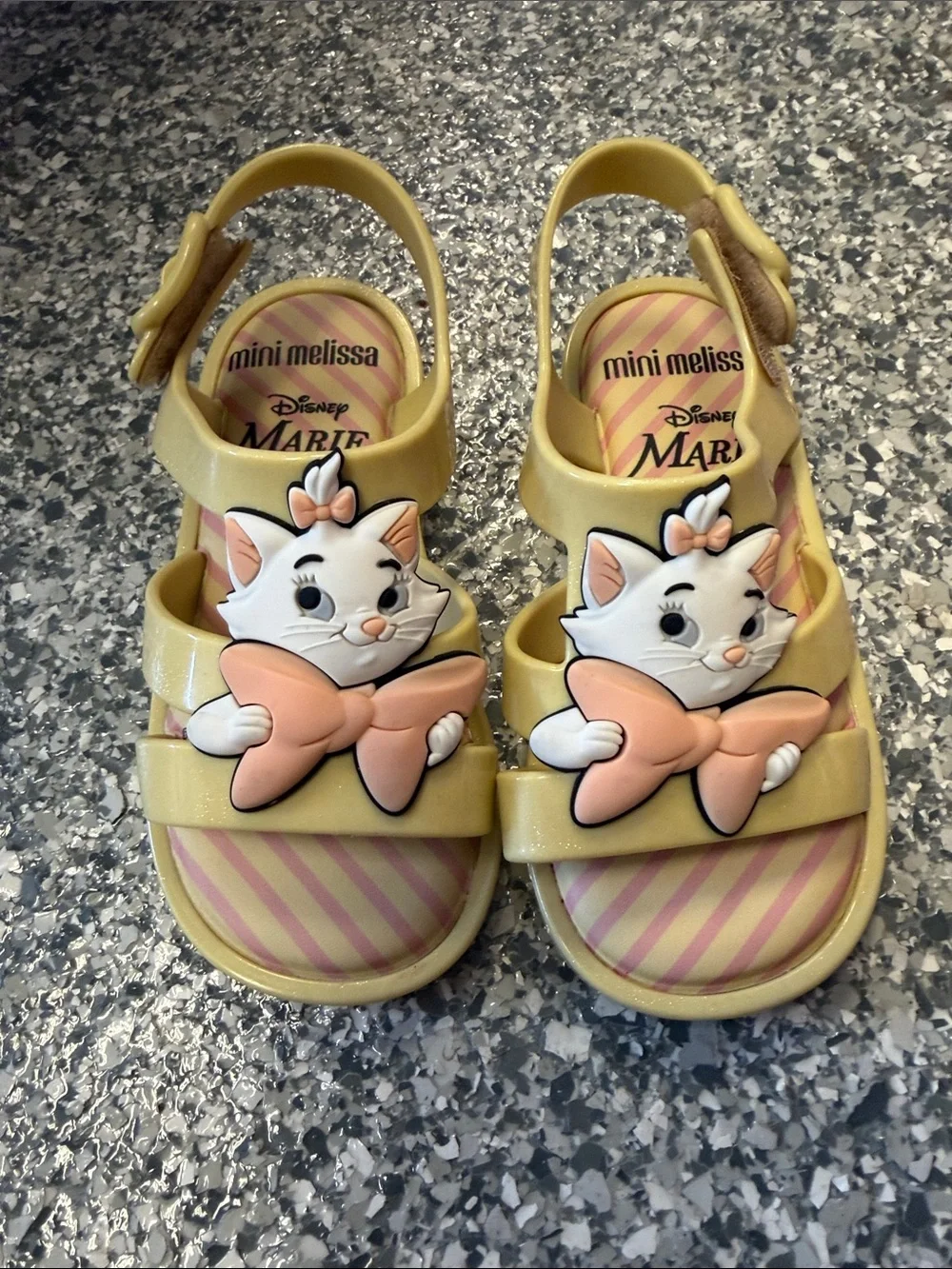Mini Melissa Yellow Marie Bow Girls' Sandals